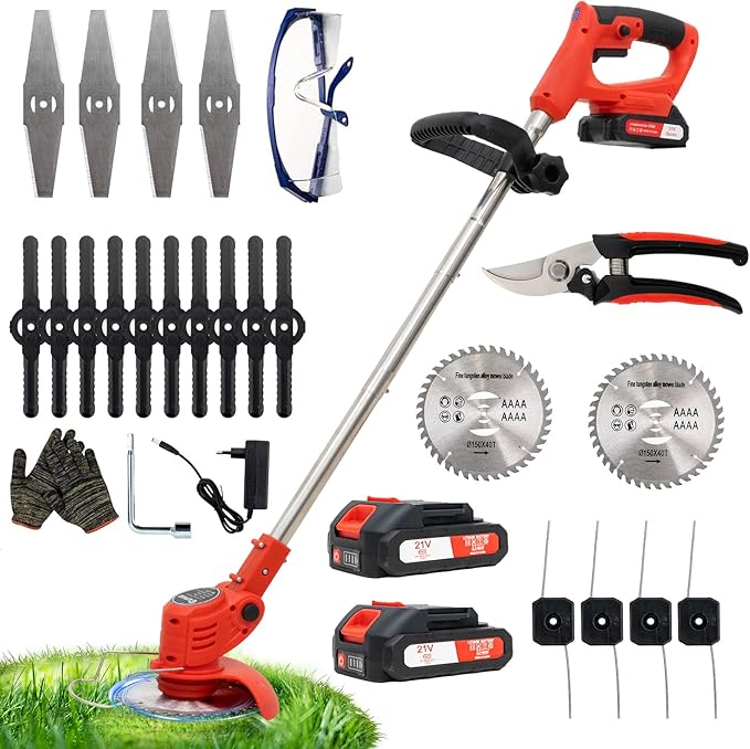 OUTIGO cordless electric brushcutter with 2 batteries and blades

Lightweight folding lawn trimmer by OUTIGO for garden and yard

OUTIGO 4-in-1 blade grass trimmer for cutting weeds and branches

Battery powered lawn cutter by OUTIGO with safety features

Portable electric brush cutter from OUTIGO with adjustable handle

High-performance OUTIGO garden trimmer for edging and trimming

OUTIGO brushcutter with saw blade cutting through thick brush

Rechargeable cordless lawn trimmer by OUTIGO – ergonomic 