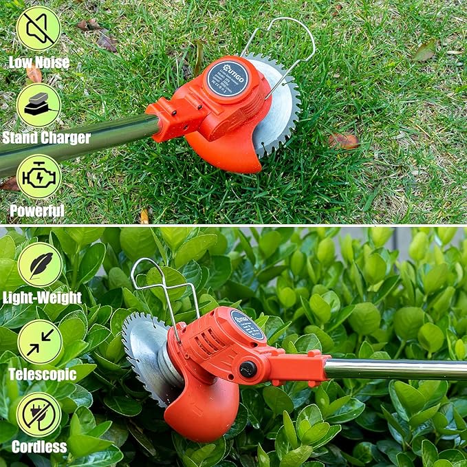 OUTIGO cordless electric brushcutter with 2 batteries and blades

Lightweight folding lawn trimmer by OUTIGO for garden and yard

OUTIGO 4-in-1 blade grass trimmer for cutting weeds and branches

Battery powered lawn cutter by OUTIGO with safety features

Portable electric brush cutter from OUTIGO with adjustable handle

High-performance OUTIGO garden trimmer for edging and trimming

OUTIGO brushcutter with saw blade cutting through thick brush

Rechargeable cordless lawn trimmer by OUTIGO – ergonomic 