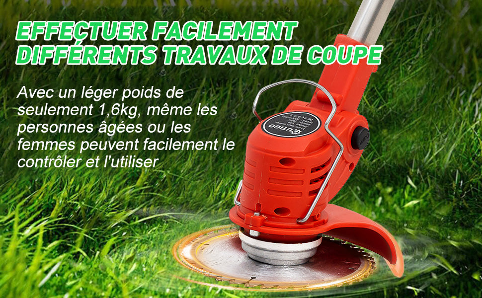 OUTIGO cordless electric brushcutter with 2 batteries and blades

Lightweight folding lawn trimmer by OUTIGO for garden and yard

OUTIGO 4-in-1 blade grass trimmer for cutting weeds and branches

Battery powered lawn cutter by OUTIGO with safety features

Portable electric brush cutter from OUTIGO with adjustable handle

High-performance OUTIGO garden trimmer for edging and trimming

OUTIGO brushcutter with saw blade cutting through thick brush

Rechargeable cordless lawn trimmer by OUTIGO – ergonomic 